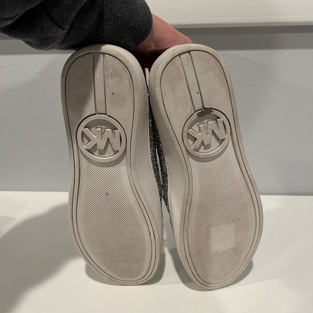 Michael Kors Silver Glitter Slip-On Sneakers - Picture 8 of 8